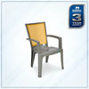 Nilkamal CHR2226 Plastic Arm Chair (Haze Grey & Mustard Yellow) - Slight Side View