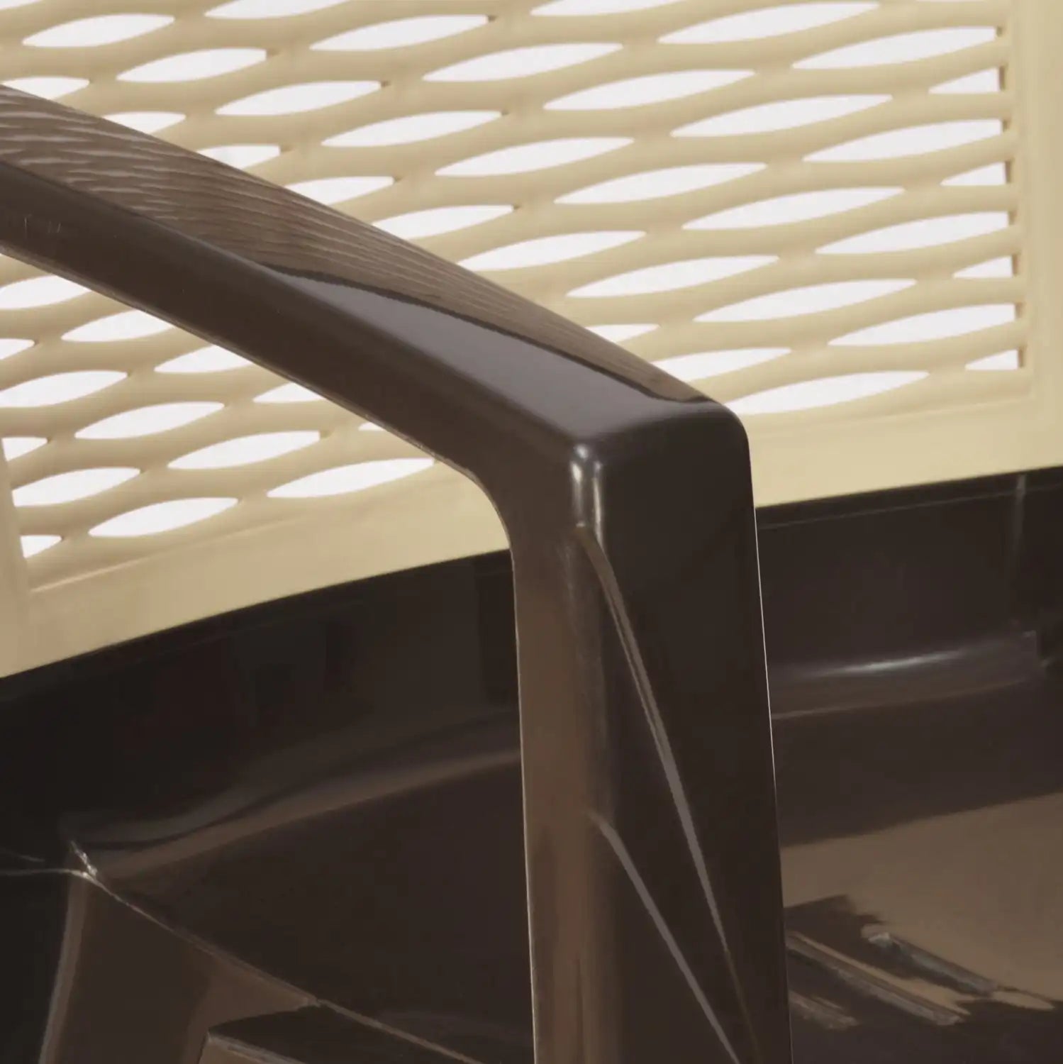 Nilkamal CHR2226 Plastic Arm Chair (Season Rust Brown & Biscuit) - Close Up View