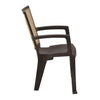 Nilkamal CHR2226 Chairs and Mystique Glass Top Coffee Table Plastic Outdoor Set (Season Rust Brown & Biscuit)