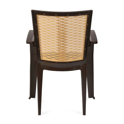 Nilkamal CHR2226 Plastic Arm Chair (Season Rust Brown & Biscuit) - Back View