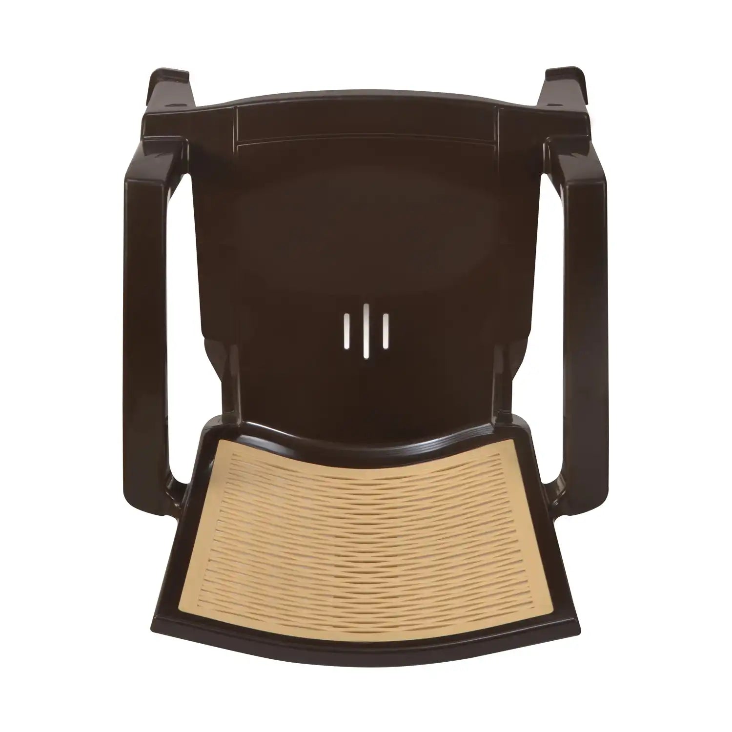 Nilkamal CHR2226 Plastic Arm Chair (Season Rust Brown & Biscuit) - Top View
