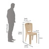 Nilkamal CHR4025 Plastic Armless Chair (Marble Beige) - Size In Centimeter