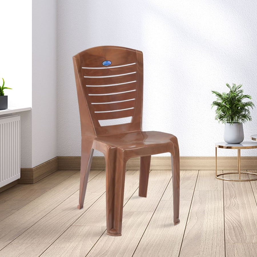 Nilkamal CHR4025 Plastic Armless Chair (Mango Wood)