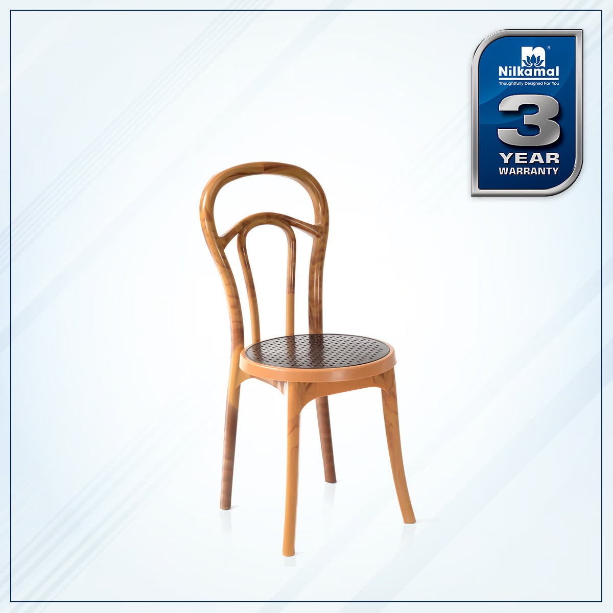 Nilkamal CHR4040 Plastic Armless Chair (Weather Brown)