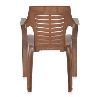 Nilkamal CHR6020 Plastic Arm Chair (Pear Wood) - Back View