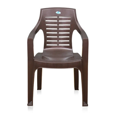 Nilkamal CHR6020 Plastic Arm Chair (Weather Brown) - Front View