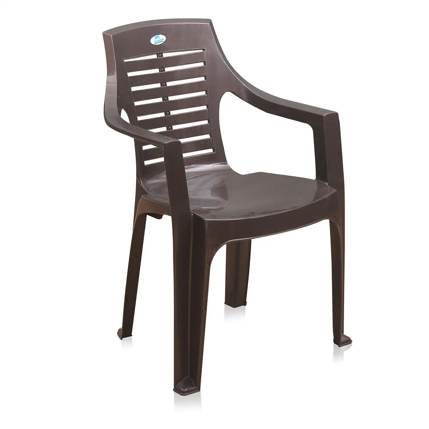 Nilkamal CHR6020 Plastic Arm Chair (Weather Brown) - Slide Side View