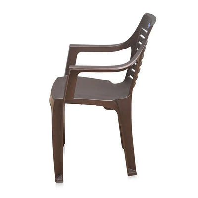 Nilkamal CHR6020 Plastic Arm Chair (Weather Brown) - Side View