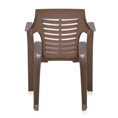 Nilkamal CHR6020 Plastic Arm Chair (Weather Brown) - Back View