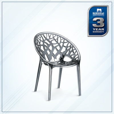 Nilkamal Crystal Polycarbonate Armless Chair (Dream Grey)