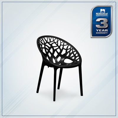 Nilkamal Crystal Polypropylene Armless Chair (Iron Black)