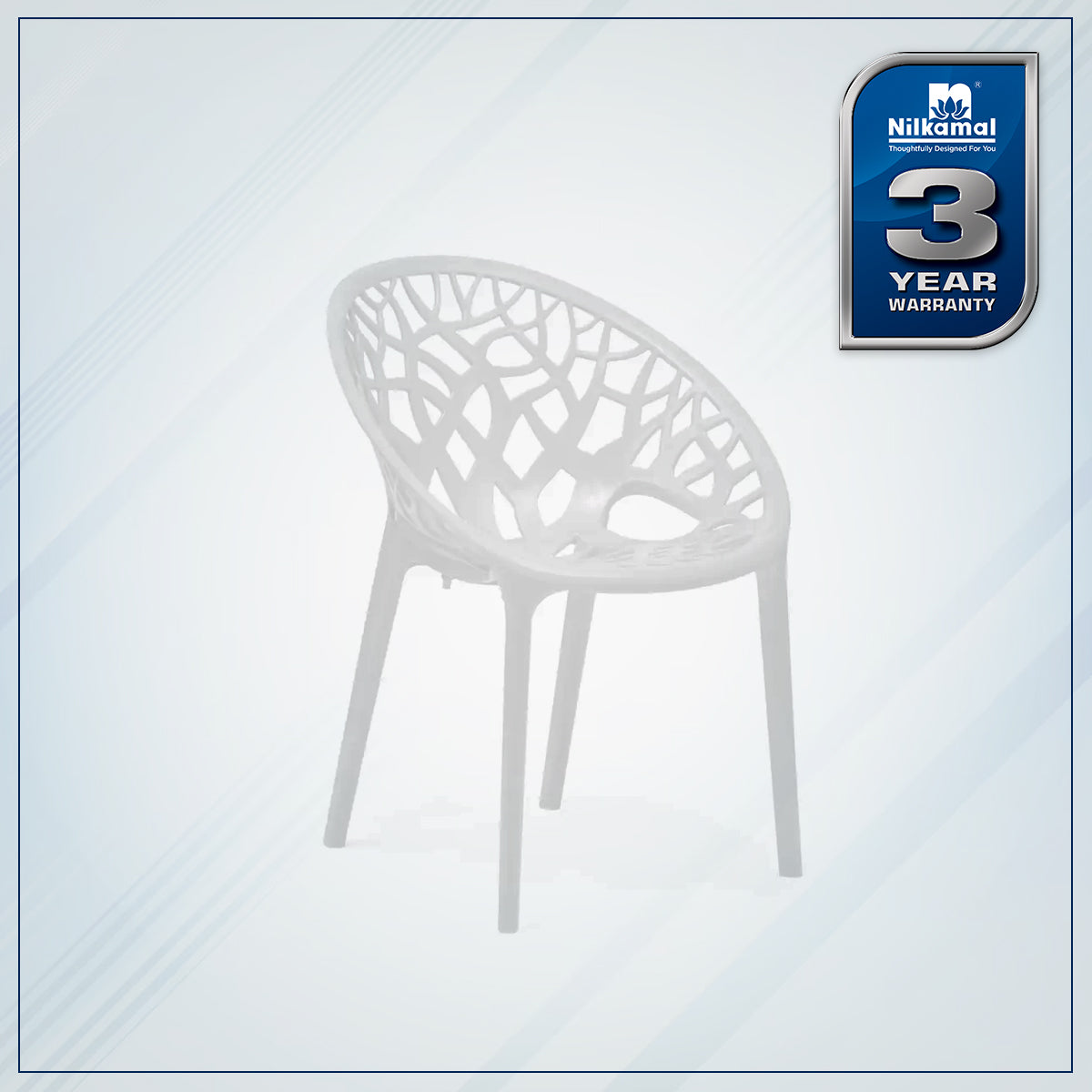 Buy Nilkamal Crystal Polypropylene Armless Chair Milky White Online
