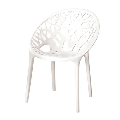 Nilkamal Crystal Polypropylene Armless Chair (Milky White) - Slight Side View 4
