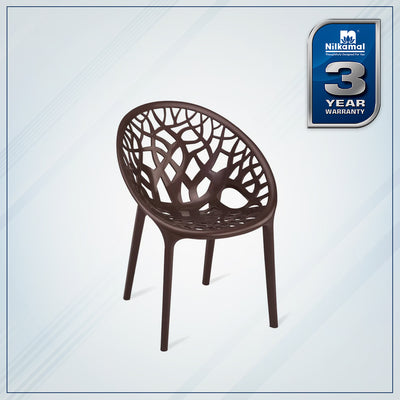 Nilkamal Crystal Polypropylene Armless Chair (Weather Brown)