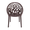 Nilkamal Crystal Chairs and Mystique Glass Top Coffee Table Plastic Outdoor Set (Weather Brown & Season Rust Brown)