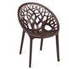 Nilkamal Crystal Chairs and Mystique Glass Top Coffee Table Plastic Outdoor Set (Weather Brown & Season Rust Brown)