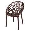 Nilkamal Crystal Chairs and Mystique Glass Top Coffee Table Plastic Outdoor Set (Weather Brown & Season Rust Brown)