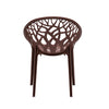 Nilkamal Crystal Chairs and Glass Top Coffee Table Plastic Outdoor Set (Weather Brown)