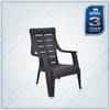 Nilkamal Sunday Plastic Arm Chair (Weather Brown) - Slight Side View