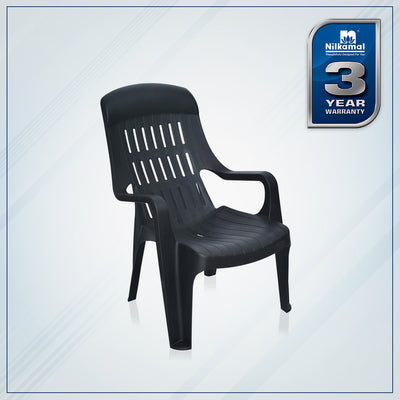 Nilkamal Weekender Plastic Arm Chair (Iron Black)