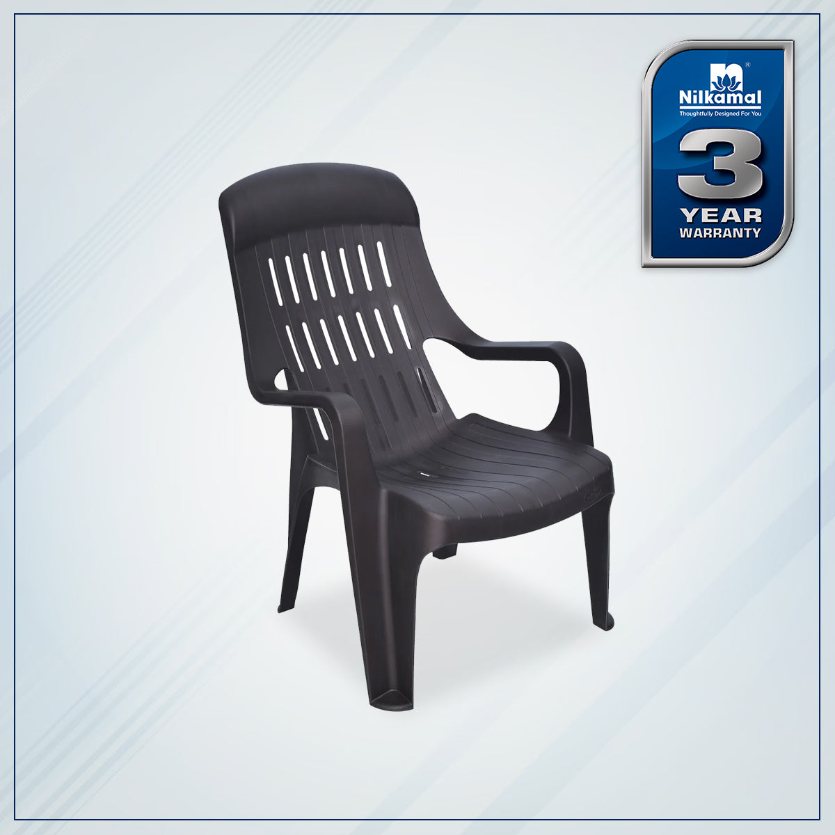 Nilkamal Weekender Plastic Arm Chair (Weathered Brown)