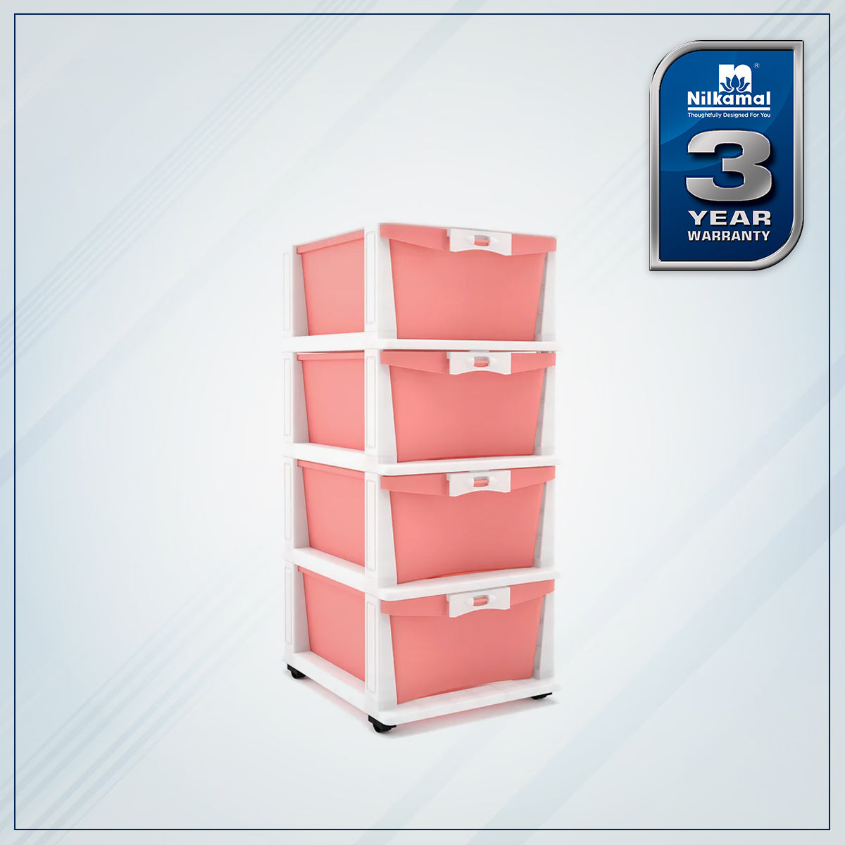Nilkamal CHTR24 Four Layers Chest of Drawer (Pink and Cream)