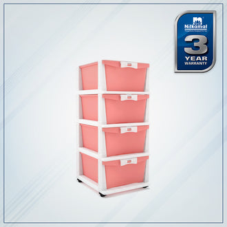 Nilkamal CHTR24 Four Layers Chest of Drawer (Pink and Cream)