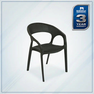 Nilkamal Club Plastic Arm Chair (Charcoal Grey)
