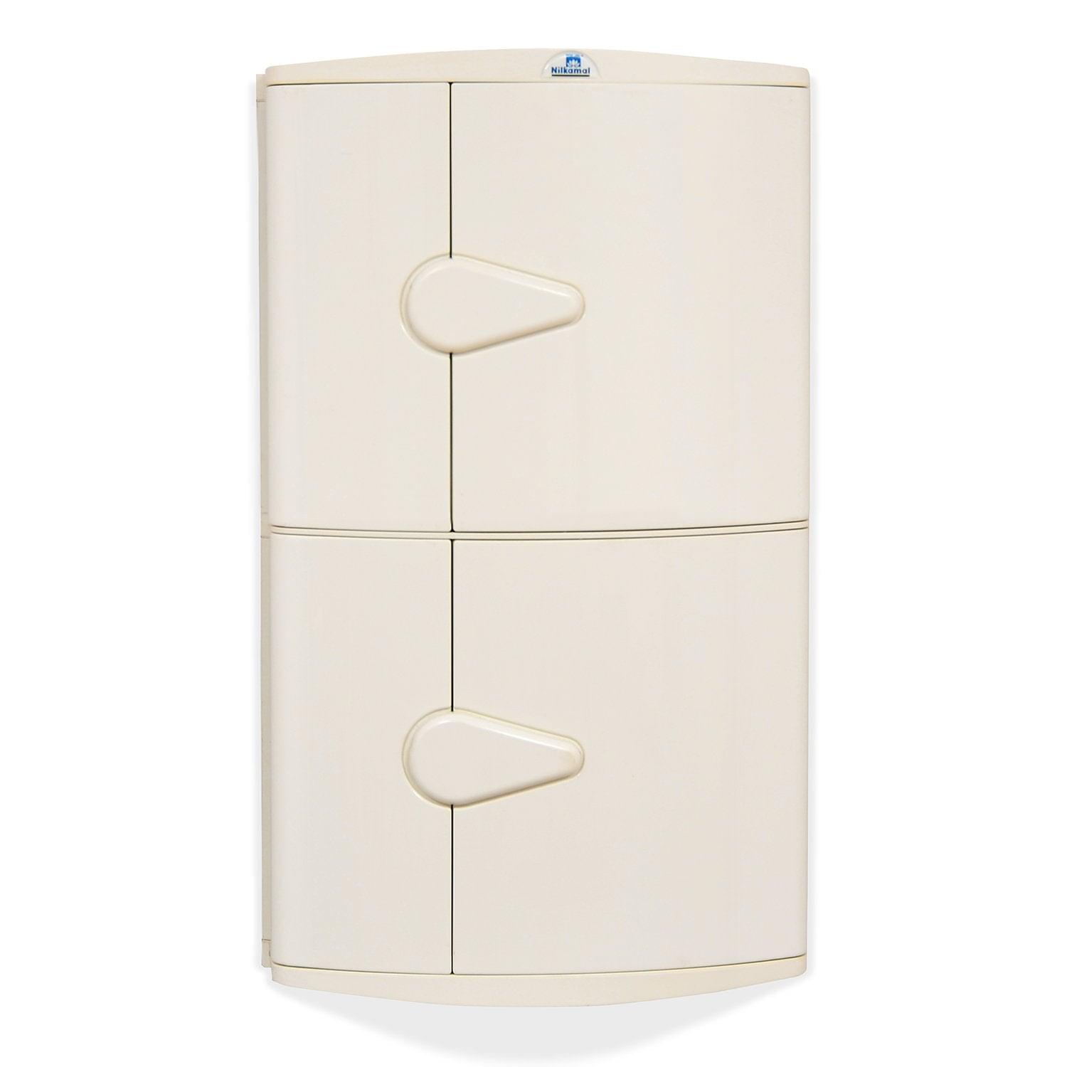 Nilkamal 2 Door Plastic Storage Corner Cabinet (Ivory)