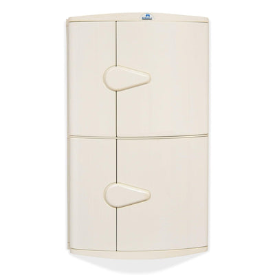 Nilkamal 2 Door Plastic Storage Corner Cabinet (Ivory)