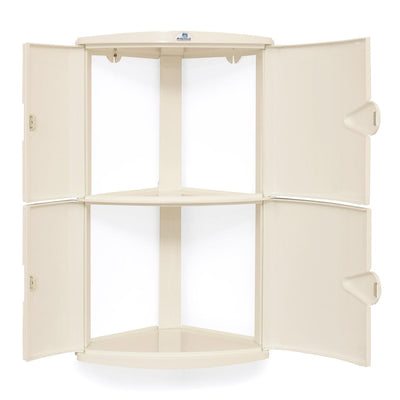Nilkamal 2 Door Plastic Storage Corner Cabinet (Ivory)