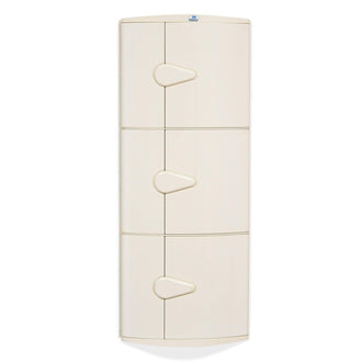 Nilkamal 3 Door Plastic Storage Corner Cabinet (Ivory)