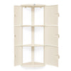 Nilkamal 3 Door Plastic Storage Corner Cabinet (Ivory)