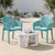 Nilkamal Captain Chairs and Crystal Glass Top Coffee Table Plastic Outdoor Set (Sapphire Blue & Milky White)