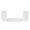 Nilkamal Captain Chairs and Crystal Glass Top Coffee Table Plastic Outdoor Set (Sapphire Blue & Milky White)