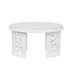 Nilkamal Captain Chairs and Crystal Glass Top Coffee Table Plastic Outdoor Set (Sapphire Blue & Milky White)