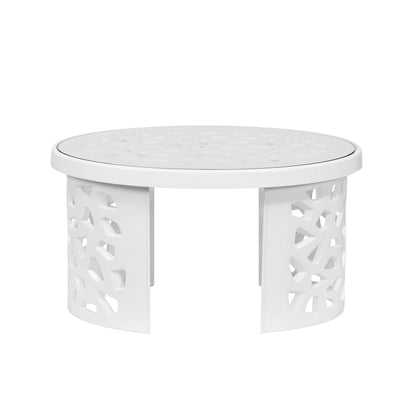 Nilkamal Arena Chairs and Crystal Glass Top Coffee Table Plastic Outdoor Set (Milky White)