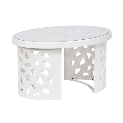Nilkamal Captain Chairs and Crystal Glass Top Coffee Table Plastic Outdoor Set (Sapphire Blue & Milky White)