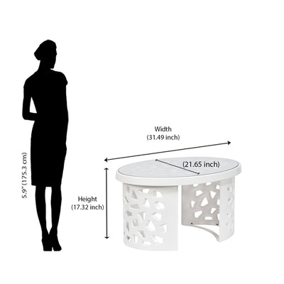 Nilkamal Crystal Plastic Outdoor Set with 2 Chairs and 1 Table (Milky White)