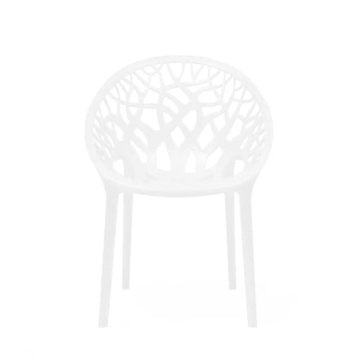 Nilkamal Crystal Plastic Outdoor Set with 2 Chairs and 1 Table (Milky White)