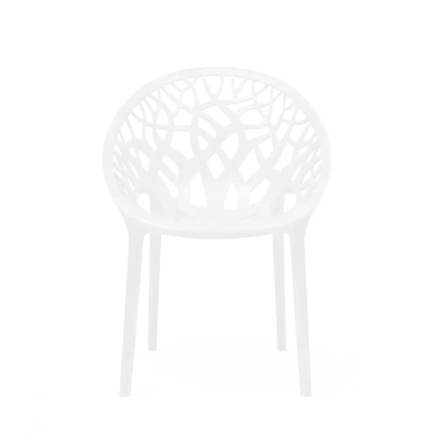 Nilkamal Crystal Polypropylene Armless Chair (Milky White) - Front View