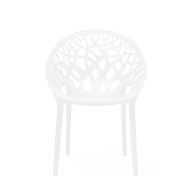 Nilkamal Crystal Polypropylene Armless Chair (Milky White) - Front View