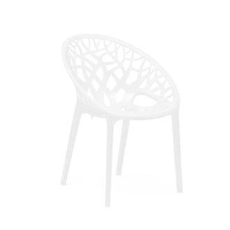 Nilkamal Crystal Chairs and Arena Table Plastic Outdoor Set (Milky White)