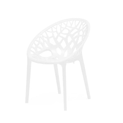 Nilkamal Crystal Polypropylene Armless Chair (Milky White) - Slight Side View 3
