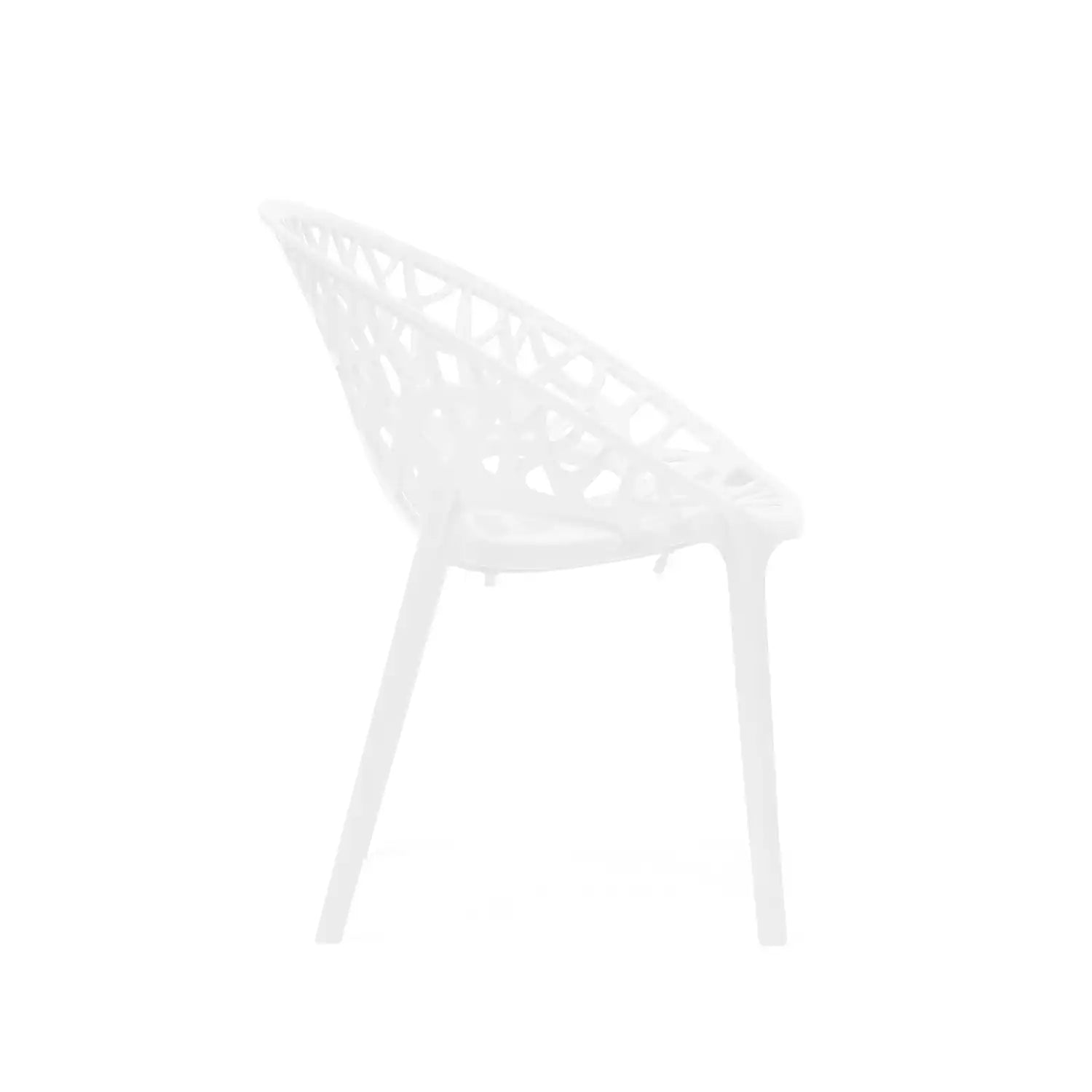 Nilkamal Crystal Polypropylene Armless Chair (Milky White) - Side View