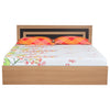 Nilkamal Cyril King Bed (Urban Teak) - Front View with Pillows