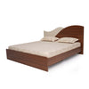 Nilkamal Wave Calipso Queen Bed Without Storage (Classic Plank Walnut) - Slight Side View with Pillows