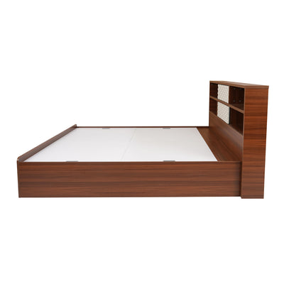 Nilkamal Drift Calipso Queen Bed With Storage (Classic Plank Walnut/White)