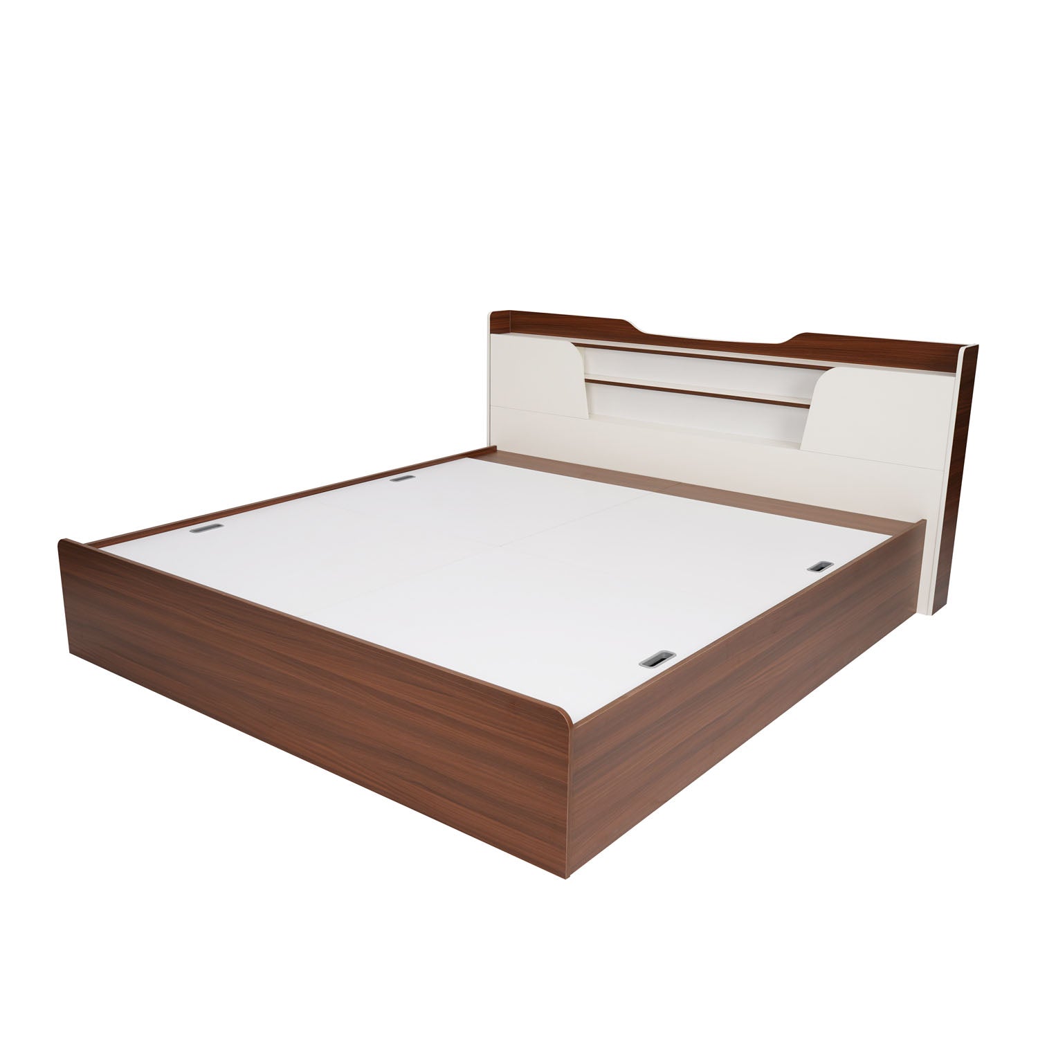 Nilkamal Hawk Calipso King Bed With Storage (Classic Plank Walnut/White)