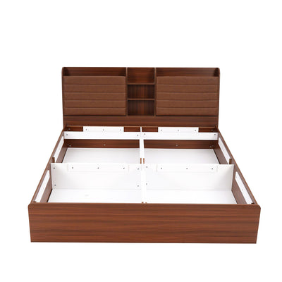 Nilkamal Tokyo Calipso King Bed With Storage (Classic Plank Walnut)